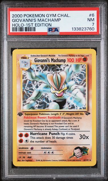 PSA 7 - 2000 POKEMON GYM CHALLENGE #6 GIOVANNI'S MACHAMP HOLO-1ST EDITION Doe's Cards
