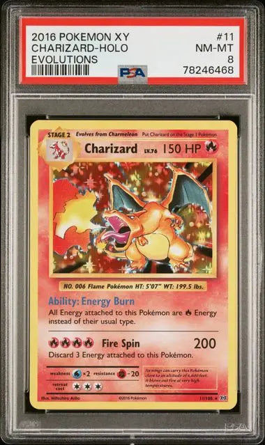 PSA 8 - 2016 POKEMON XY EVOLUTIONS #11 CHARIZARD-HOLO EVOLUTIONS - Doe's Cards