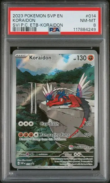 PSA 8 - 2023 POKEMON SVP EN-SV BLACK STAR PROMO #014 KORAIDON SVI PC ETB-KORAIDON - Doe's Cards