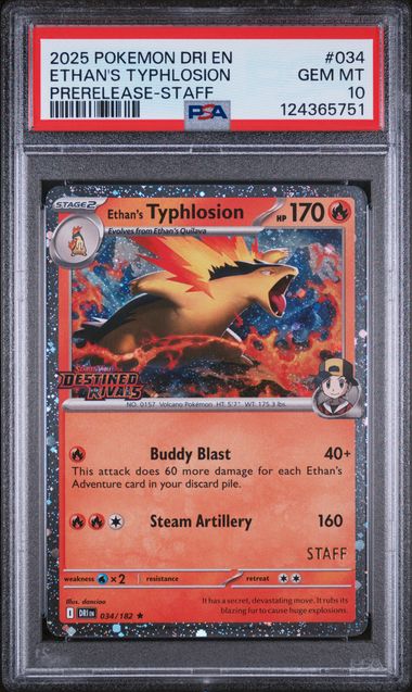 PSA 10 - SEQUENTIAL SET OF 4 2025 POKEMON DRI EN-DESTINED RIVALS PRE RELEASE STAFF PROMO