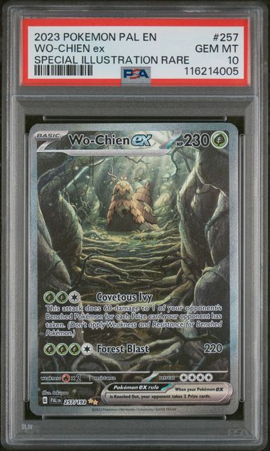 2023 POKEMON PAL EN-PALDEA EVOLVED #257 WO-CHIEN ex SPECIAL ILLUSTRATION RARE PSA 9 - Doe's Cards