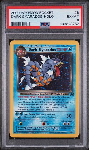 PSA 6 - 2000 POKEMON ROCKET #8 DARK GYARADOS-HOLO Doe's Cards