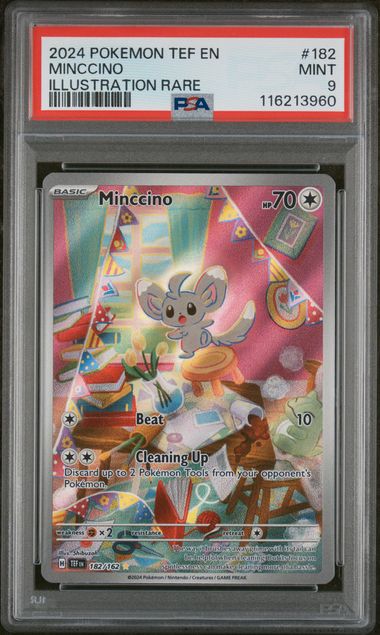 2024 POKEMON TEF EN-TEMPORAL FORCES #182 MINCCINO ILLUSTRATION RARE PSA 9 - Doe's Cards