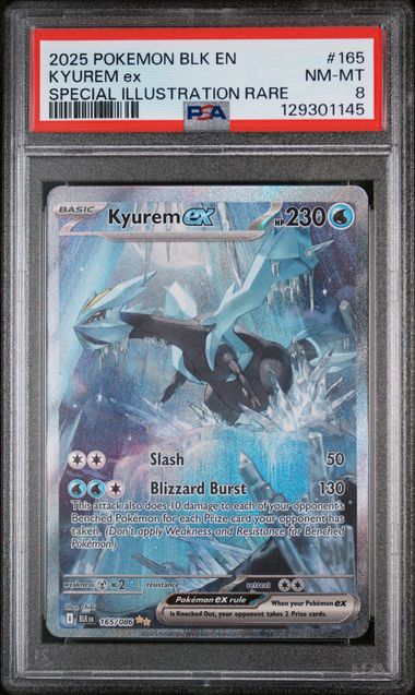 PSA - 2025 POKEMON BLK EN-BLACK BOLT #165 KYUREM ex SPECIAL ILLUSTRATION RARE Doe's Cards