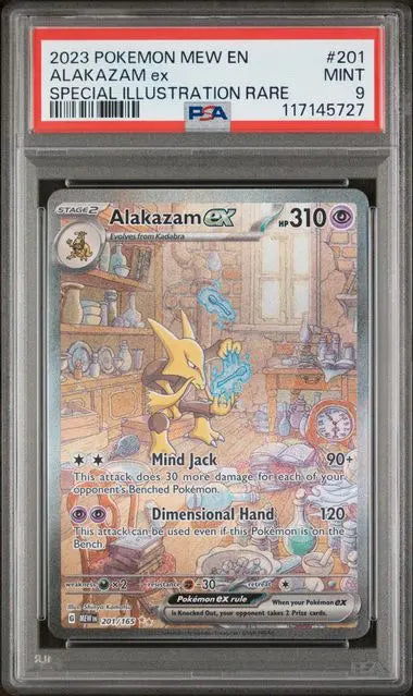 PSA 9 - 2023 POKEMON MEW EN-151 #201 ALAKAZAM ex SPECIAL ILLUSTRATION RARE - Doe's Cards