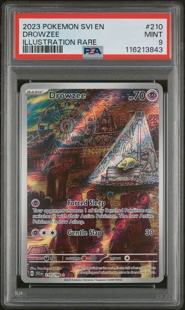 PSA 9- 2023 POKEMON SVI EN-SCARLET & VIOLET #210 DROWZEE ILLUSTRATION RARE - Doe's Cards