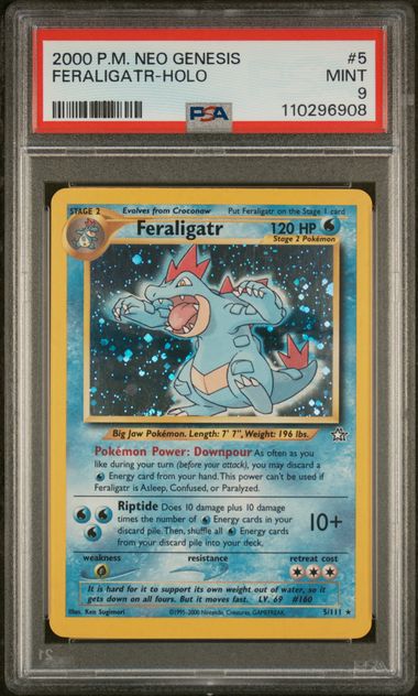 PSA 9 - 2000 POKEMON NEO GENESIS #5 FERALIGATR-HOLO