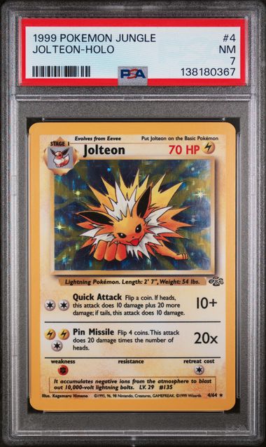 PSA 7 - 1999 POKEMON JUNGLE #4 JOLTEON-HOLO Doe's Cards