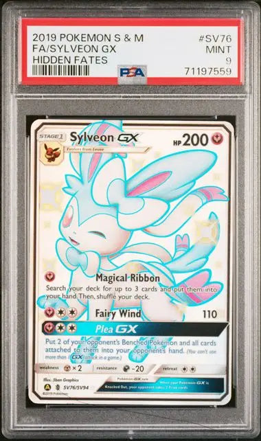 PSA 9 - 2019 POKEMON SUN & MOON HIDDEN FATES #SV76 FA/SYLVEON GX HIDDEN FATES - Doe's Cards