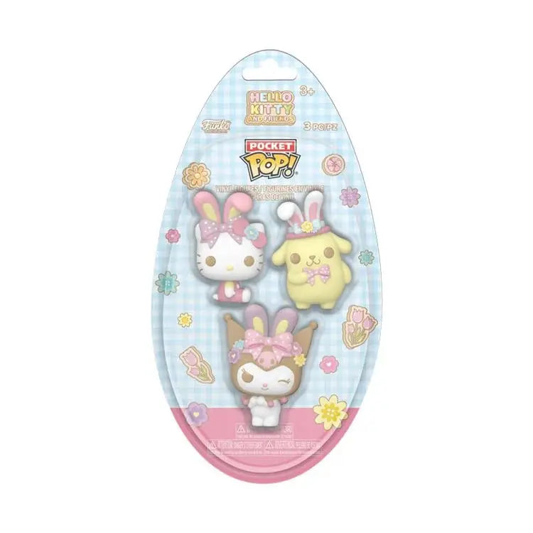 Funko Pop! Hello Kitty and Friends Pocket Pop! Hello Kitty and Friends with Bunny Ears Three-Pack Doe's Cards