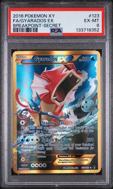 PSA 6 - 2016 POKEMON XY BREAKPOINT #123 FA/GYARADOS EX BREAKPOINT-SECRET Doe's Cards