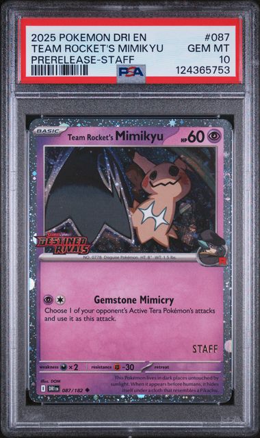 PSA 10 - SEQUENTIAL SET OF 4 2025 POKEMON DRI EN-DESTINED RIVALS PRE RELEASE STAFF PROMO