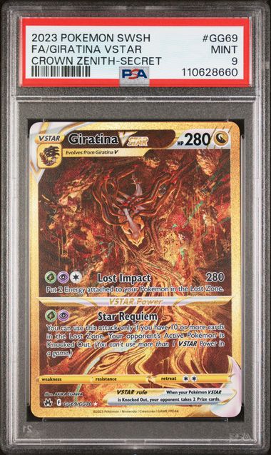 PSA 9 - 2023 POKEMON SWORD AND SHIELD CROWN ZENITH #GG69 FA/GIRATINA VSTAR CROWN ZENITH-SECRET - Doe's Cards