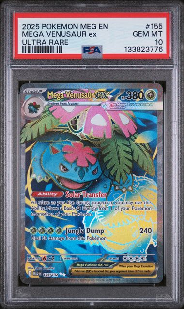 PSA 10 - 2025 POKEMON MEG EN-MEGA EVOLUTION #155 MEGA VENUSAUR ex ULTRA RARE Doe's Cards