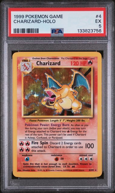 PSA 5 - 1999 POKEMON GAME #4 CHARIZARD-HOLO Doe's Cards