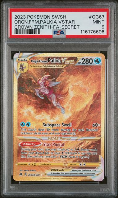 PSA 9 -2023 POKEMON SWORD AND SHIELD CROWN ZENITH #GG67 ORGN.FRM.PALKIA VSTAR CROWN ZENITH-FA-SECRET - Doe's Cards