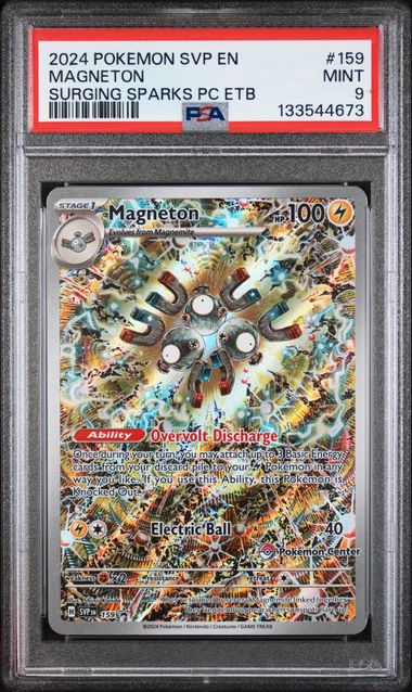 PSA 9 - 2024 POKEMON SVP EN-SV BLACK STAR PROMO #159 MAGNETON SURGING SPARKS PC ETB