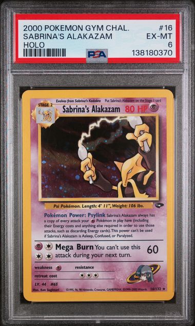 PSA 6 - 2000 POKEMON GYM CHALLENGE #16 SABRINA'S ALAKAZAM HOLO Doe's Cards
