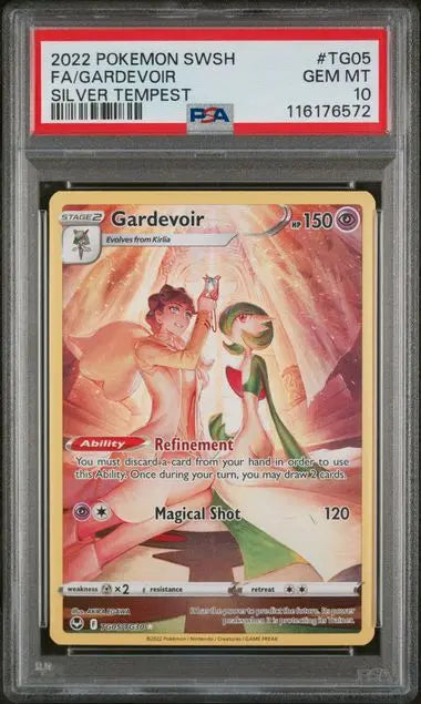 PSA 10 - 2022 POKEMON SWORD & SHIELD SILVER TEMPEST #TG05 FA/GARDEVOIR SILVER TEMPEST - Doe's Cards
