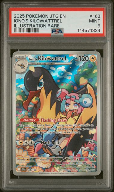 PSA 9 - 2025 POKEMON JTG EN-JOURNEY TOGETHER #163 IONO'S KILOWATTREL ILLUSTRATION RARE - Doe's Cards