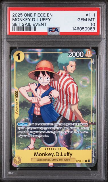 2025 ONE PIECE PROMOS #111 MONKEY D. LUFFY SET SAIL EVENT Doe's Cards