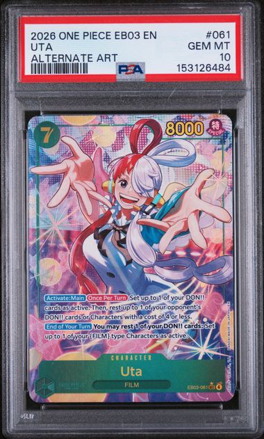 2026 ONE PIECE EB03-EXTRA BOOSTER -ONE PIECE HEROINES EDITION- #061 UTA ALTERNATE ART Doe's Cards