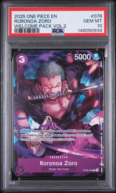2025 ONE PIECE WELCOME PACK VOL.2 #076 RORONOA ZORO Doe's Cards
