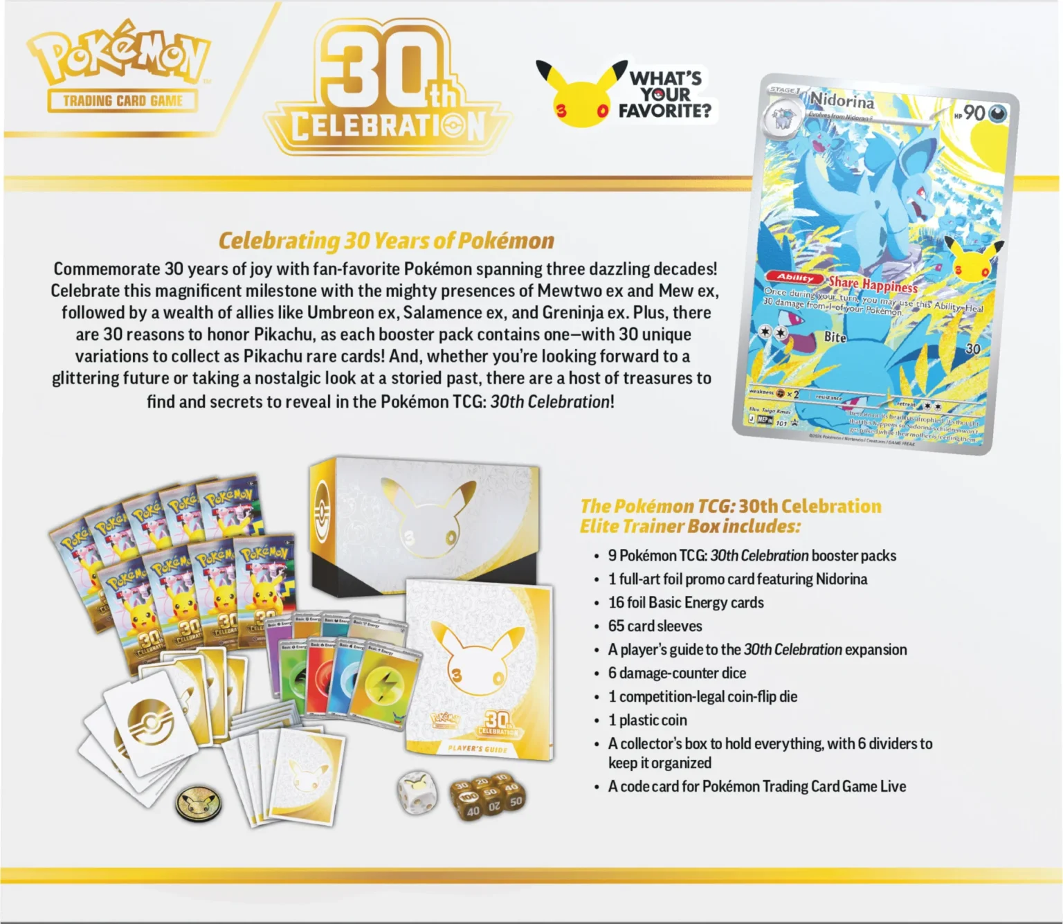 Pokemon TCG: 30th Celebration - Elite Trainer Box ( Preorder ) Doe's Cards