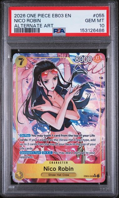 2026 ONE PIECE EB03-EXTRA BOOSTER -ONE PIECE HEROINES EDITION- #055 NICO ROBIN ALTERNATE ART Doe's Cards