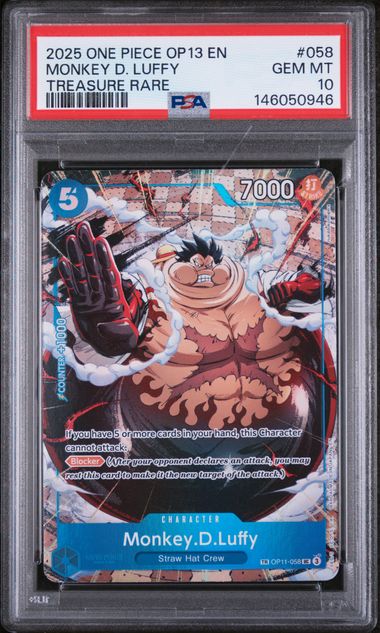 2025 ONE PIECE OP13-CARRYING ON HIS WILL #058 MONKEY D. LUFFY TREASURE RARE Doe's Cards