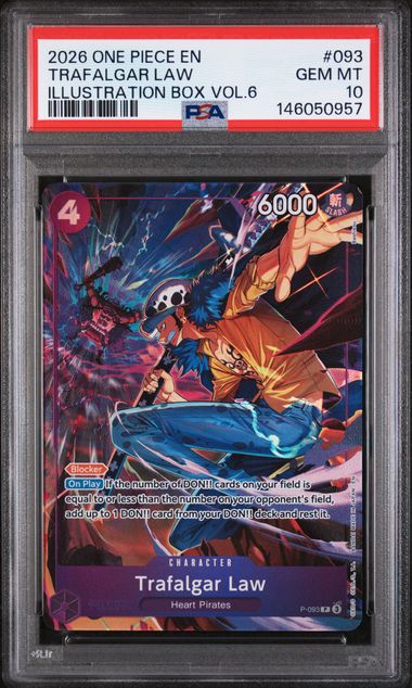 2026 ONE PIECE PROMOS #093 TRAFALGAR LAW ILLUSTRATION BOX VOL.6 Doe's Cards