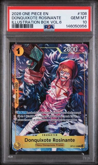 2026 ONE PIECE PROMOS #108 DONQUIXOTE ROSINANTE ILLUSTRATION BOX VOL.6 Doe's Cards