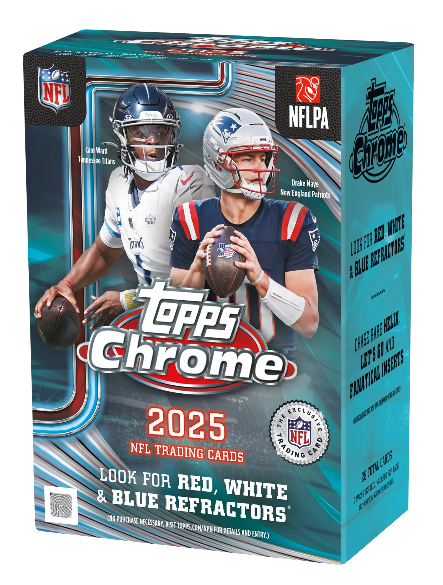 2025 Topps Chrome Football NFL Blaster Box Doe's Cards