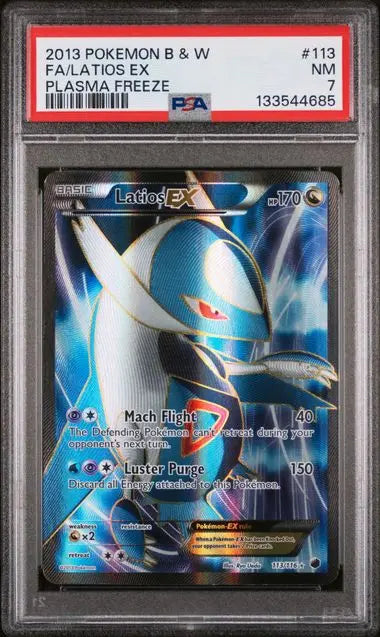 PSA 7 - 2013 POKEMON BLACK & WHITE PLASMA FREEZE #113 FA/LATIOS EX PLASMA FREEZE Doe's Cards