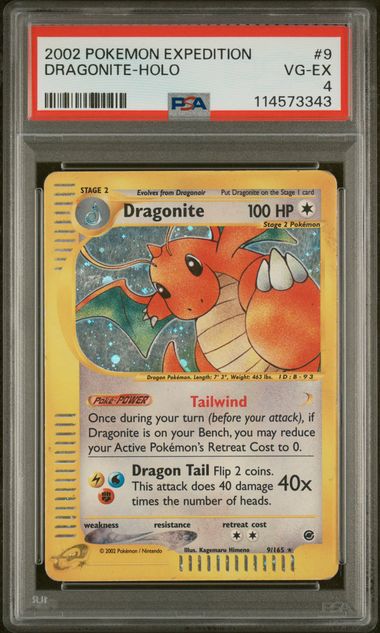 2002 POKEMON EXPEDITION #9 DRAGONITE-HOLO PSA 4 - Doe's Cards