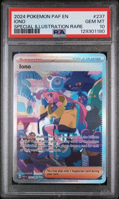 PSA 10 - 2024 POKEMON PAF EN-PALDEAN FATES #237 IONO SPECIAL ILLUSTRATION RARE Doe's Cards