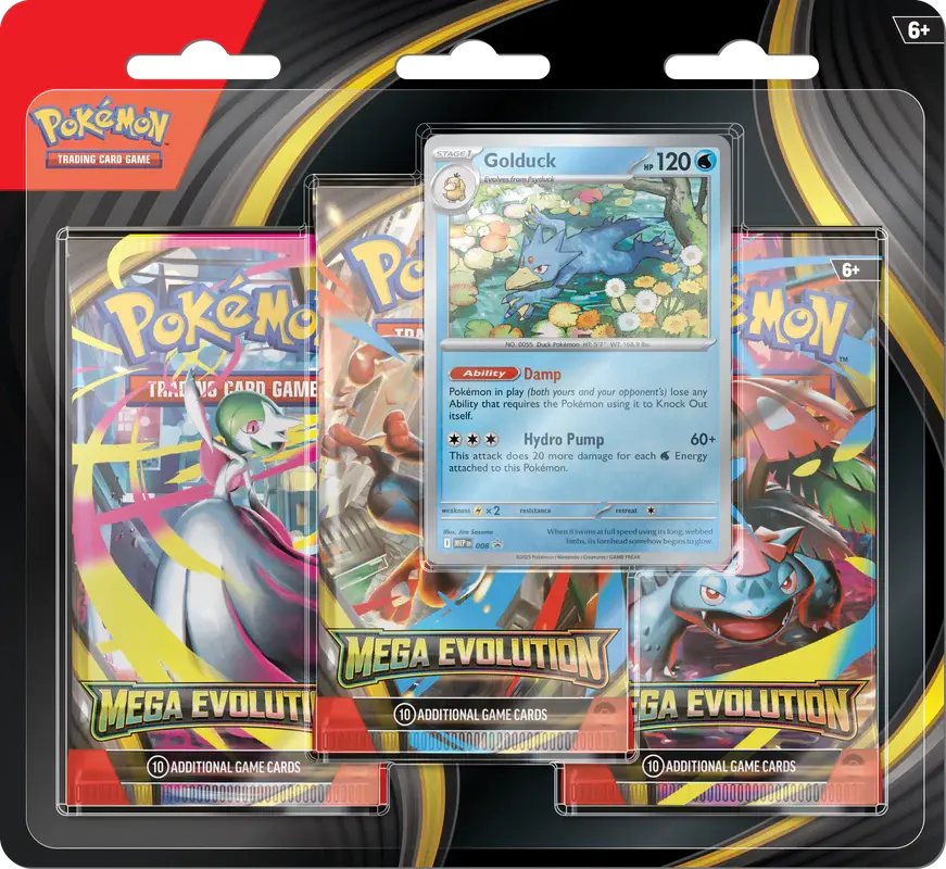Pokémon TCG: Mega Evolution - Base Set - 3 Pack blister (Golduck) - Doe's Cards