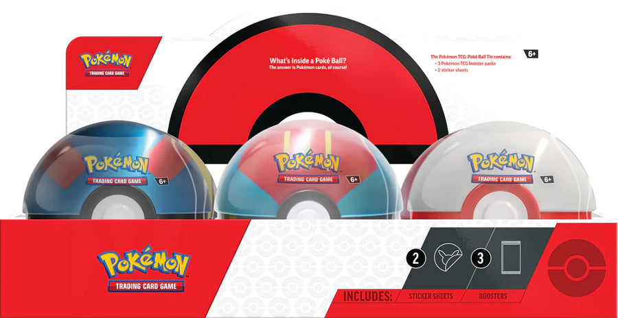 2023 Pokemon Poke Ball Tin Case Q3 (6 Poke Balls)