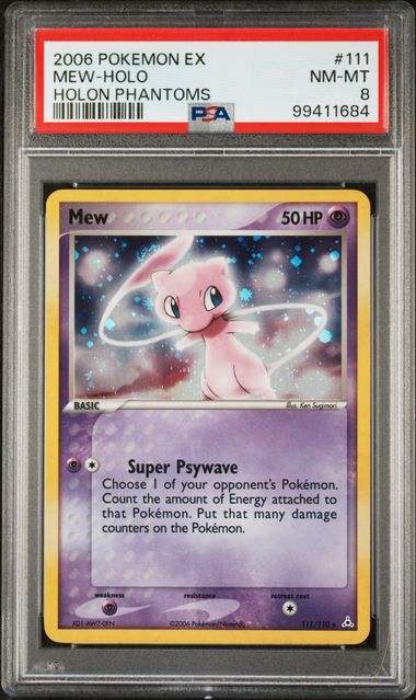 PSA 8 -2006 POKEMON EX HOLON PHANTOMS #111 MEW-HOLO HOLON PHANTOMS Doe's Cards