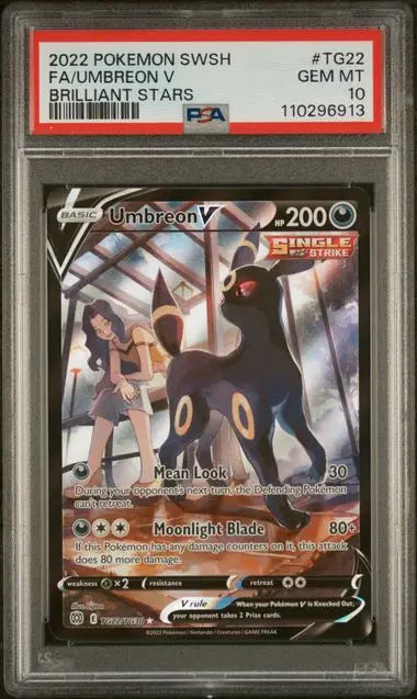 PSA 10 - 2022 POKEMON SWORD & SHIELD BRILLIANT STARS #TG22 FA/UMBREON V BRILLIANT STARS - Doe's Cards