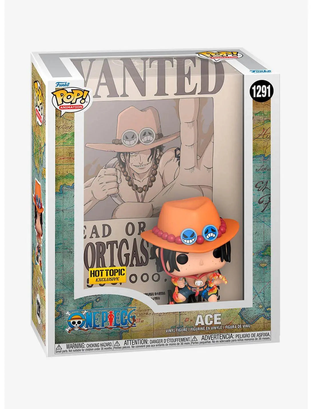 Funko One Piece Pop! Poster Ace Wanted Poster Vinyl Figure Hot Topic Exclusive - Doe's Cards