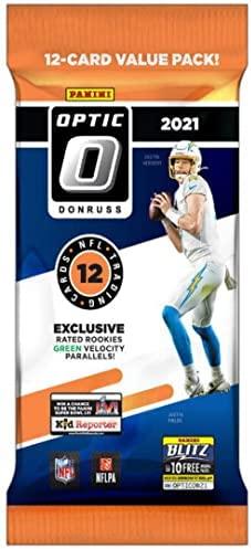 2021 Panini NFL Donruss Optic Football Cello Fat Value Pack - 12 Trading Cards - Doe's Cards