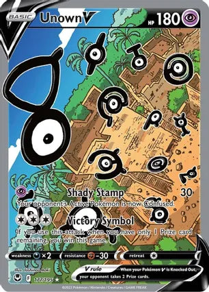 Unown V (Alternate Full Art) - SWSH12: Silver Tempest (SWSH12) - Doe's Cards