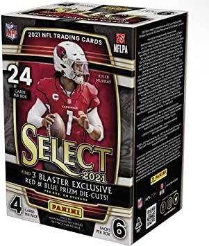 2021 Panini Select Football NFL Blaster Box - 24 Trading Cards - Exclusive Red & Blue Prizm Die-Cuts - Doe's Cards