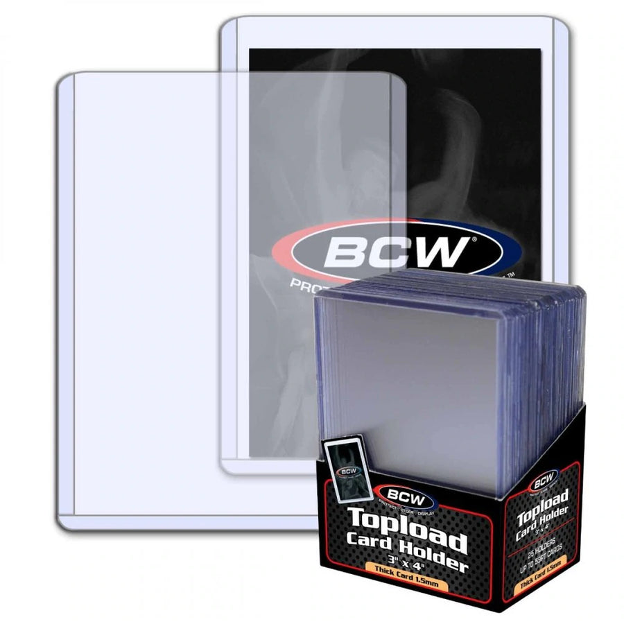 BCW Regular 3”x4” 35pt Rigid Toploaders ( 25 pack ) - Doe's Cards