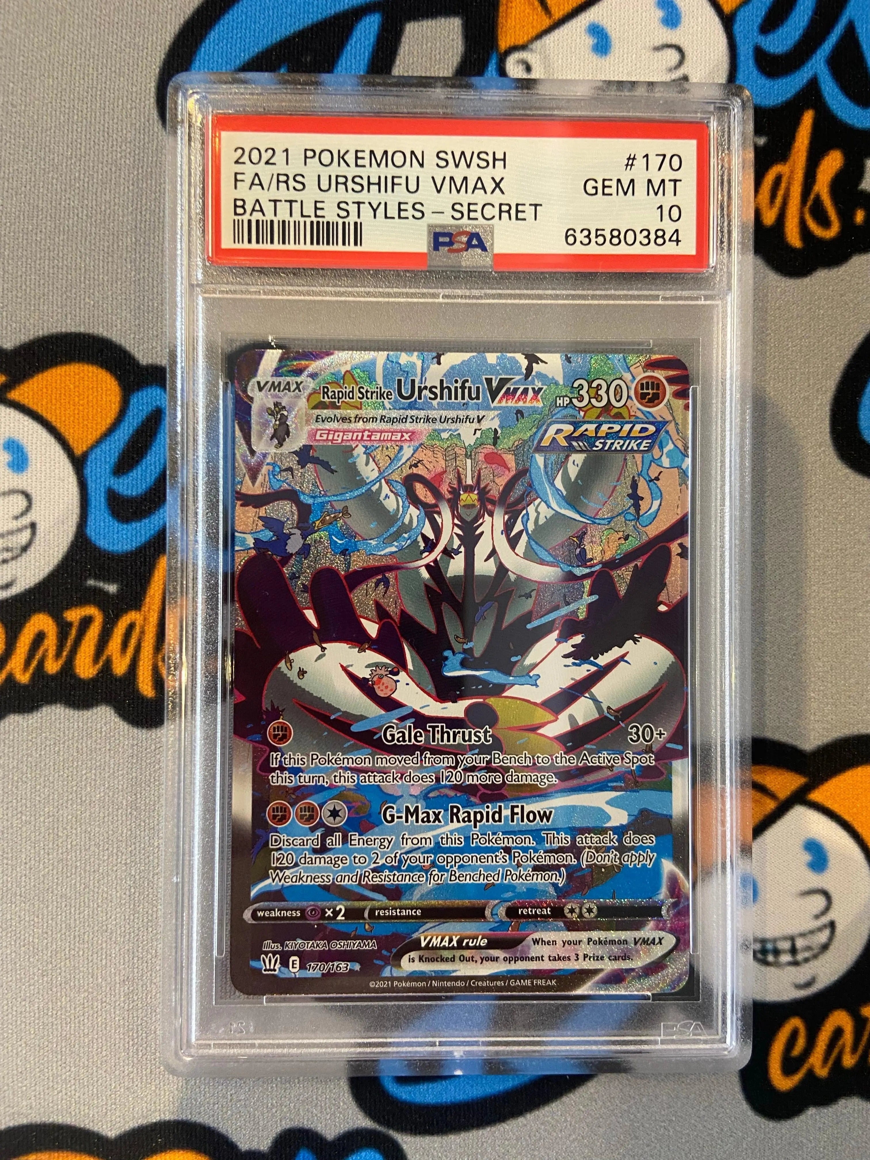 PSA 10 Pokemon Battle styles Urshifu Vmax secret rare #170 - Doe's Cards