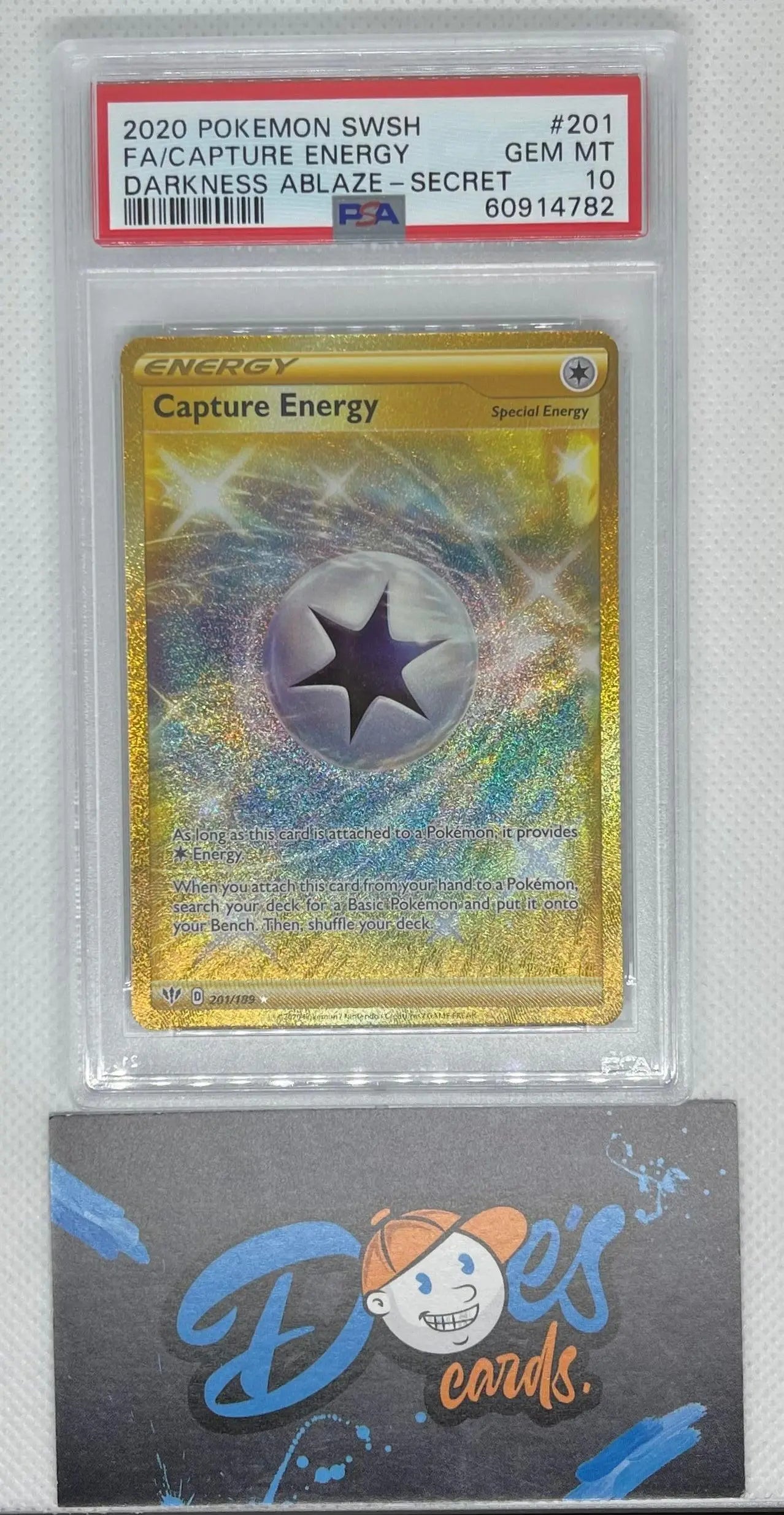 PSA 10 Pokémon Darkness Ablaze Capture Enegry SCR - Doe's Cards