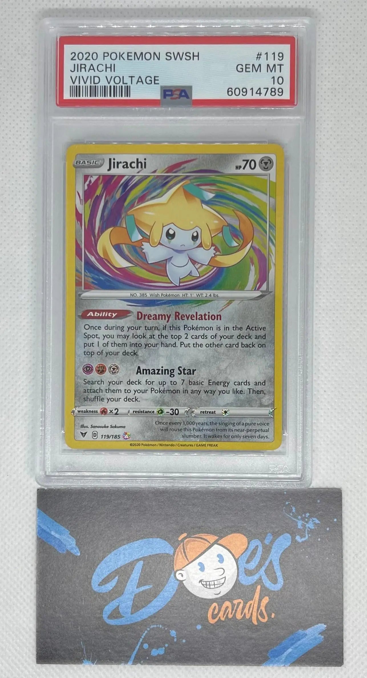 Psa 10 Pokémon SWSH vivid voltage - Jirachi ( amazing rare ) - Doe's Cards