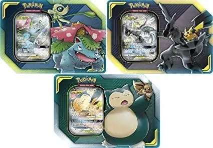 Pokémon TCG: TAG Team Tin's Pikachu & Zekrom, Eevee & Snorlax and Celebi & Venusaur - Doe's Cards