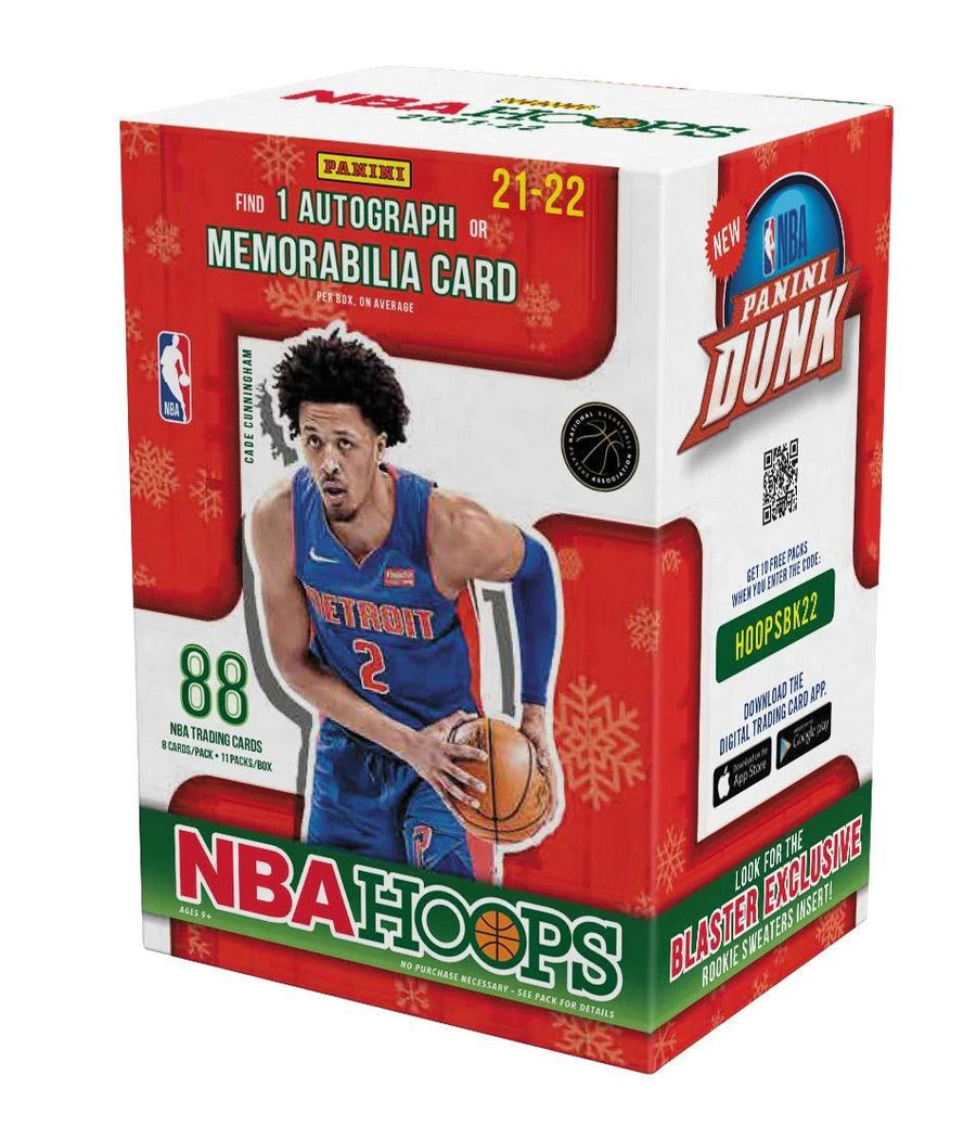 2021-22 Panini Hoops NBA Basketball Holiday Blaster - 1 Autograph or Winter Memorabilia per Box - Doe's Cards